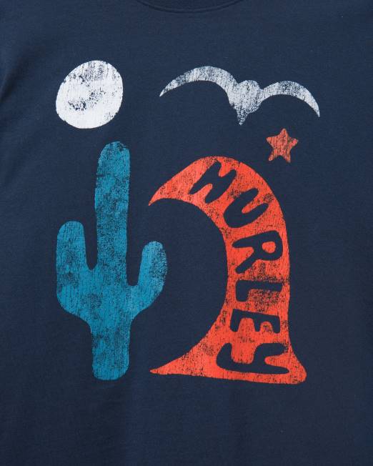 hombres Hurley fuerza nocturna manga corta baja sur reciclada todos los días ropa 8L2D391