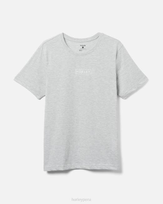 hombres Hurley gris/gris camiseta con gráfico de jersey de algodón con logo en caja ropa 8L2D36