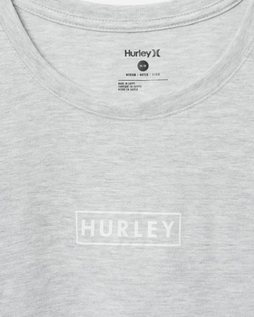 hombres Hurley gris/gris camiseta con gráfico de jersey de algodón con logo en caja ropa 8L2D36