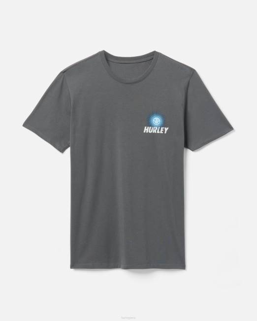 hombres Hurley gris ion camiseta de chico feliz del sol explora todos los días ropa 8L2D295