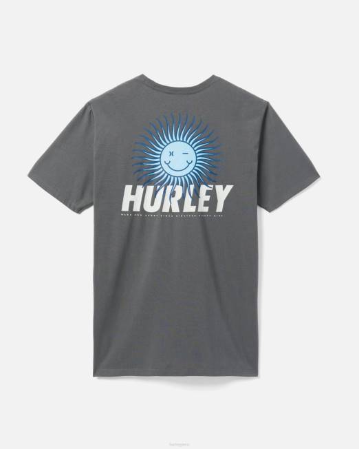 hombres Hurley gris ion camiseta de chico feliz del sol explora todos los días ropa 8L2D295