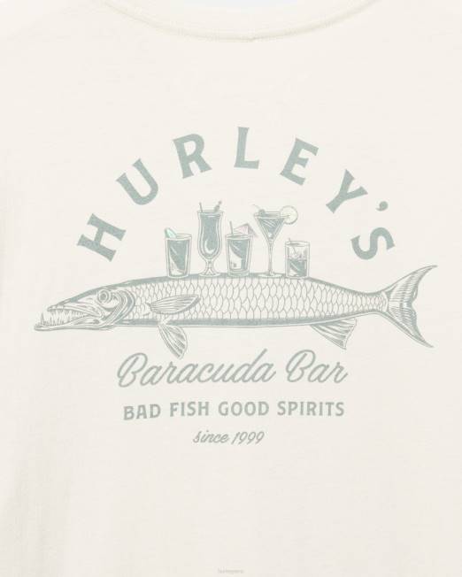 hombres Hurley hueso barra baracuda de todos los días manga corta ropa 8L2D367