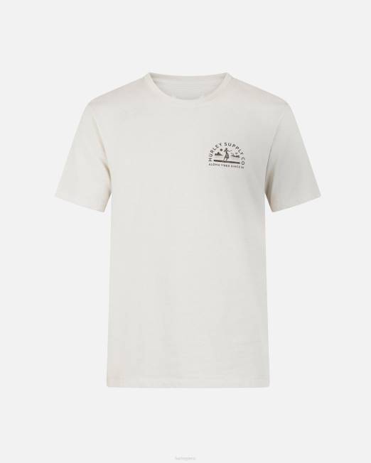 hombres Hurley hueso camiseta de manga corta nacida todos los días para hula ropa 8L2D26