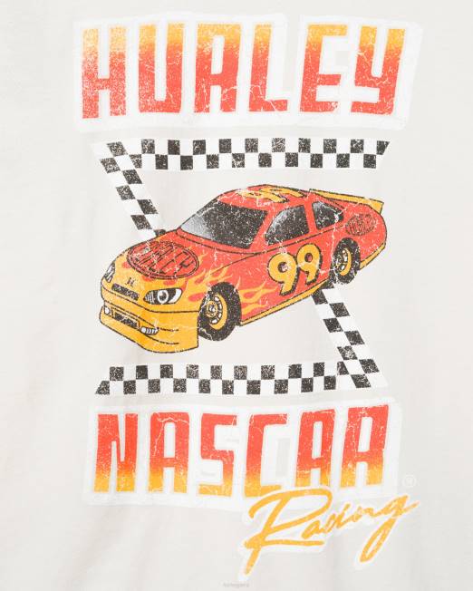 hombres Hurley hueso camiseta de manga corta nascar x cotidiana más rápida ropa 8L2D265