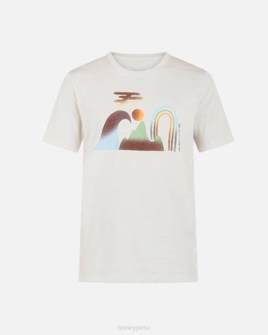 hombres Hurley hueso camiseta de manga corta para todos los días fuera del horizonte ropa 8L2D68