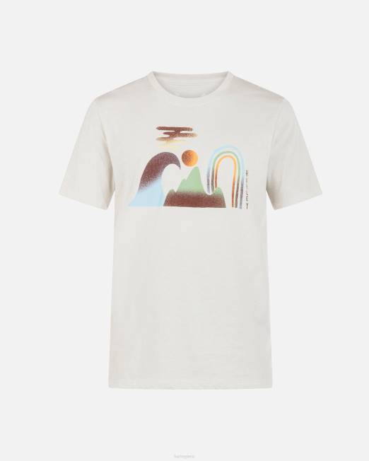 hombres Hurley hueso camiseta de manga corta para todos los días fuera del horizonte ropa 8L2D68