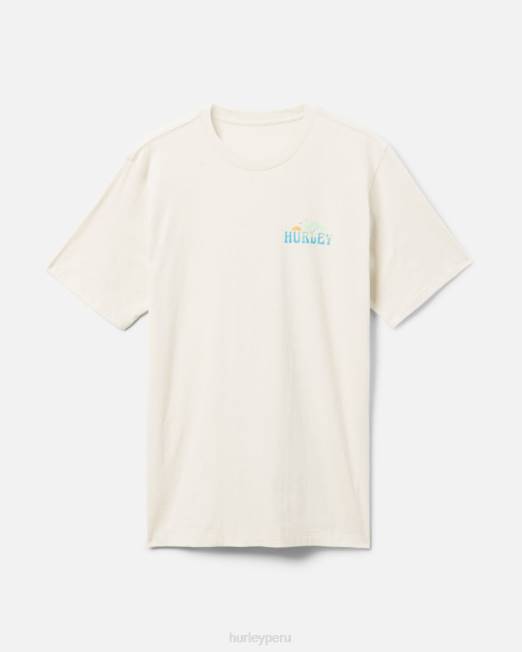 hombres Hurley hueso manga corta con doble palma todos los días ropa 8L2D310