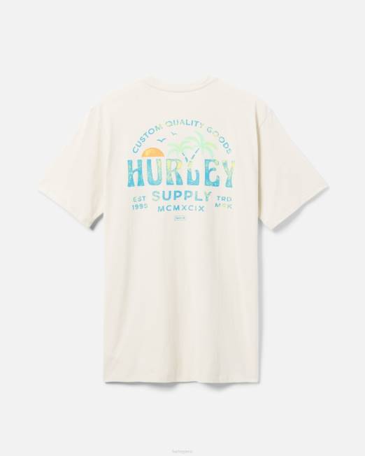 hombres Hurley hueso manga corta con doble palma todos los días ropa 8L2D310