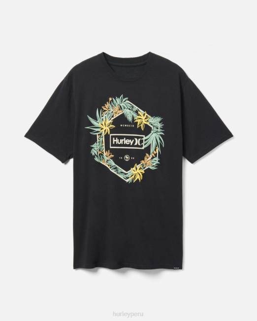hombres Hurley negro camiseta de jungla de todos los días ropa 8L2D380