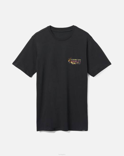 hombres Hurley negro camiseta de loro pirata de todos los días ropa 8L2D359