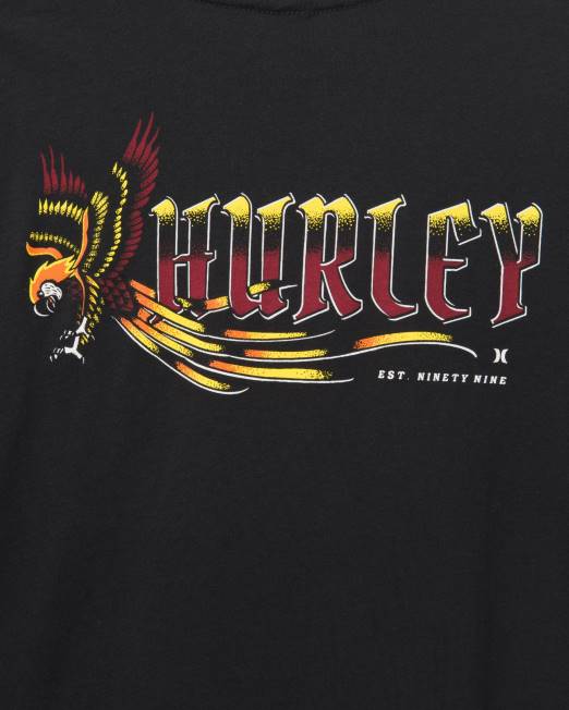 hombres Hurley negro camiseta de loro pirata de todos los días ropa 8L2D359