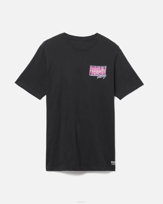 hombres Hurley negro camiseta de manga corta nascar x cotidiana más rápida ropa 8L2D267