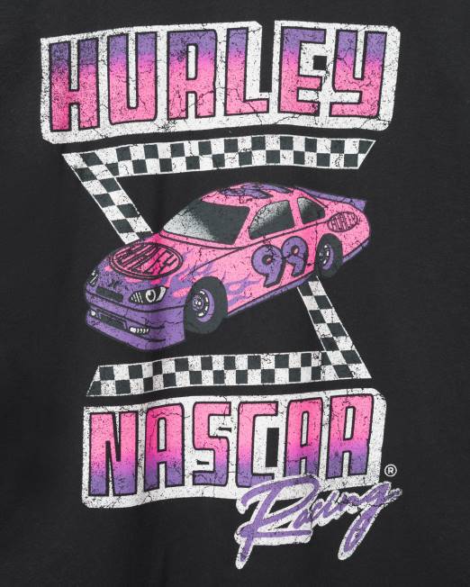 hombres Hurley negro camiseta de manga corta nascar x cotidiana más rápida ropa 8L2D267