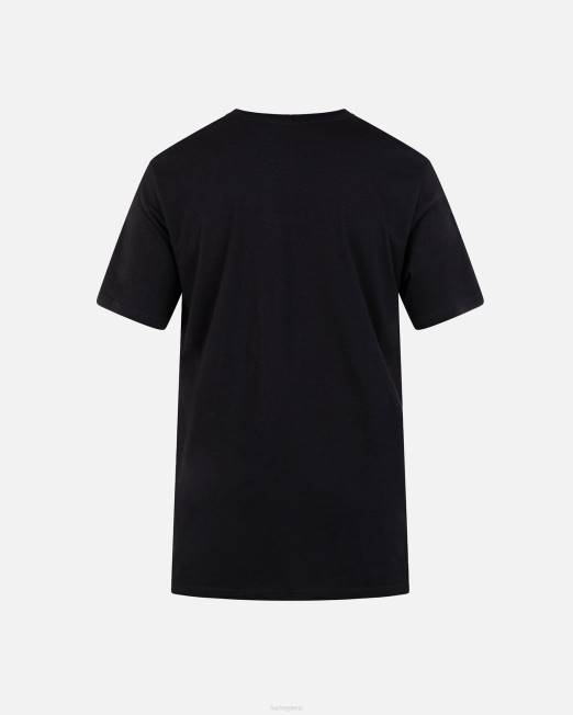 hombres Hurley negro camiseta de manga corta para todos los días de la ciudad y el campo ropa 8L2D31