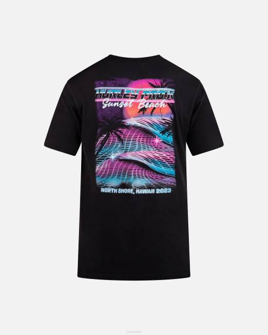 hombres Hurley negro camiseta de manga corta pro sunset beach ropa 8L2D274