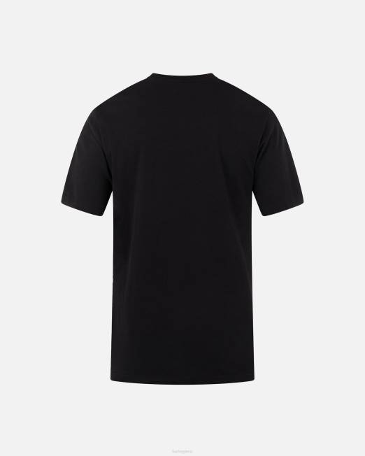 hombres Hurley negro camiseta única y sólida de todos los días ropa 8L2D273