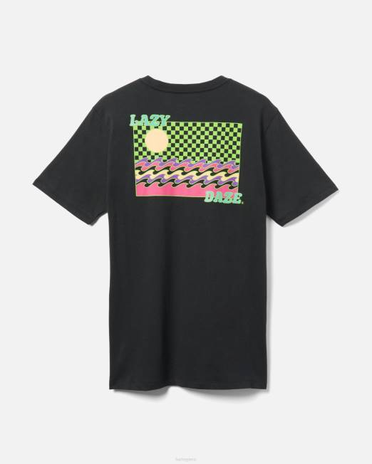 hombres Hurley negro camiseta perezosa de todos los días ropa 8L2D299