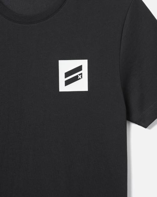 hombres Hurley negro existe camiseta de rendimiento de manga corta seca bootcamp ropa 8L2D57