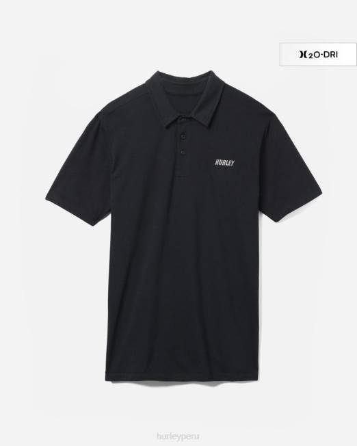 hombres Hurley negro polo manga corta h2o-dri ace ropa 8L2D406