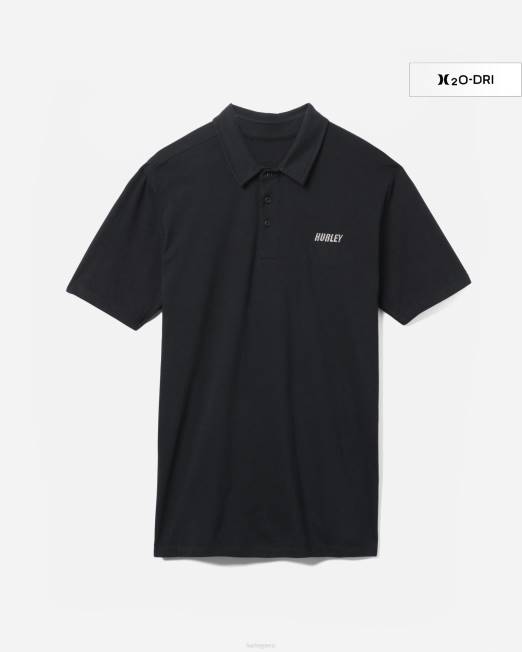 hombres Hurley negro polo manga corta h2o-dri ace ropa 8L2D406