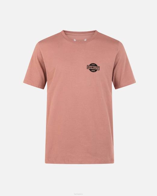 hombres Hurley rosa fantasma camiseta de manga corta con pase de estacionamiento diario ropa 8L2D73