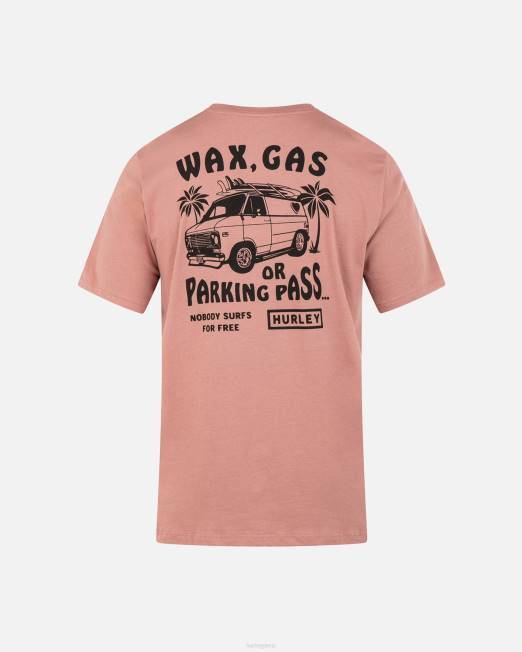 hombres Hurley rosa fantasma camiseta de manga corta con pase de estacionamiento diario ropa 8L2D73