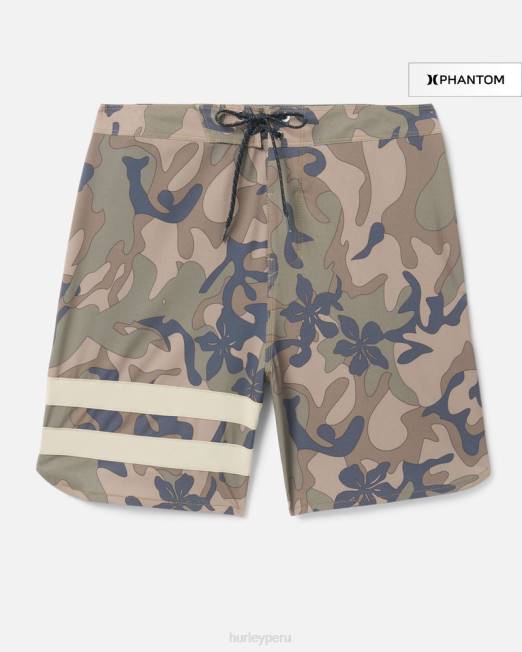 hombres Hurley aceituna bañador phantom block party de 18" ropa 8L2D147