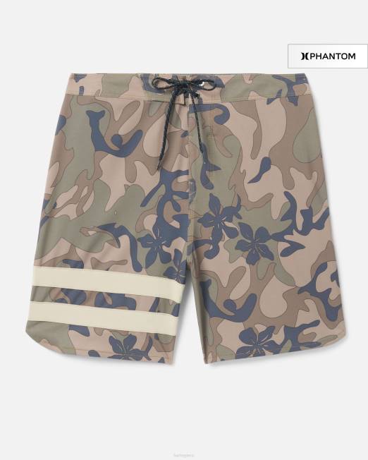 hombres Hurley aceituna bañador phantom block party de 18\" ropa 8L2D147