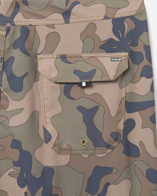 hombres Hurley aceituna bañador phantom block party de 18\" ropa 8L2D147