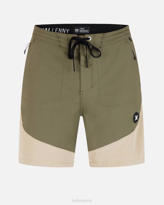 hombres Hurley aceituna kai lenny x phantom blockade paddle series híbrido 18" ropa 8L2D149