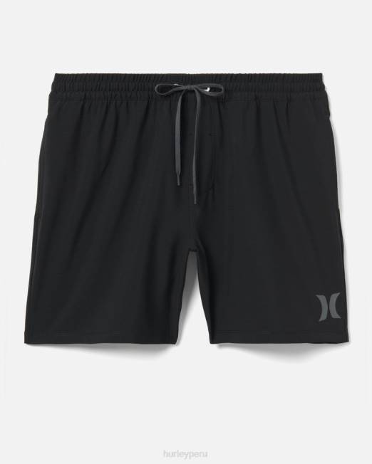 hombres Hurley negro Un único bañador de voleibol sólido de 17" ropa 8L2D197