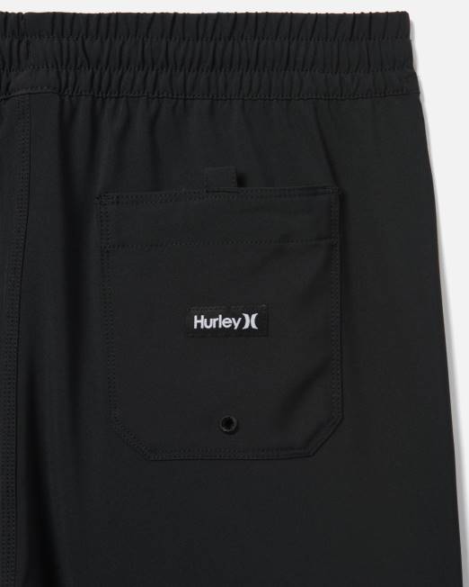 hombres Hurley negro Un único bañador de voleibol sólido de 17\" ropa 8L2D197