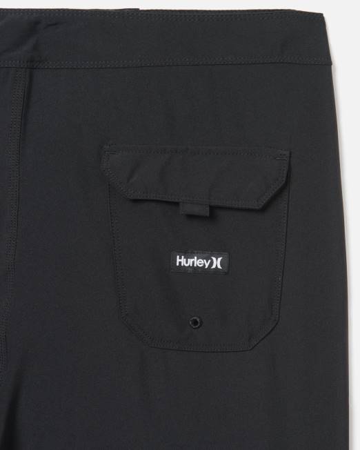 hombres Hurley negro Un único bañador sólido de 20\" ropa 8L2D177