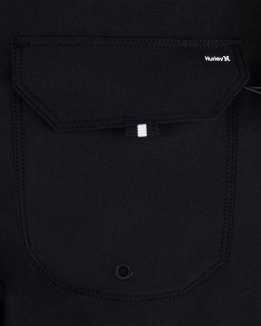 hombres Hurley negro phantom-eco, el único bañador sólido de 18\" ropa 8L2D96