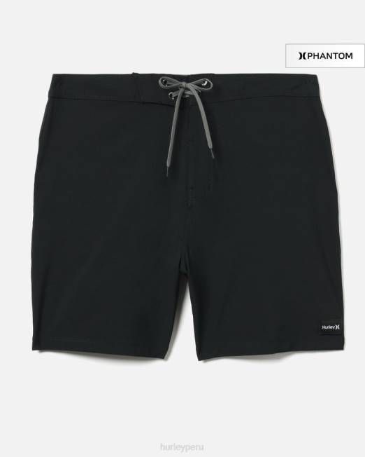 hombres Hurley negro phantom uno y único bañador sólido de 18" ropa 8L2D190