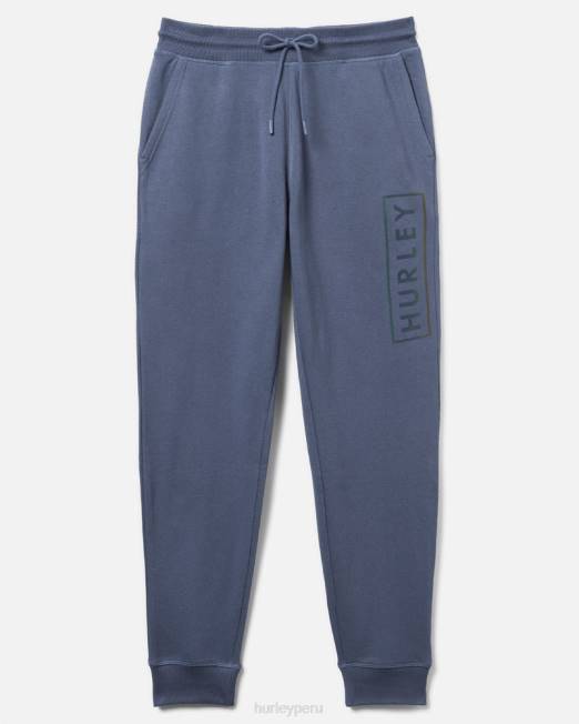 hombres Hurley azul oscuro Existen joggers de felpa de algodón con logo recuadrado y ajuste relajado ropa 8L2D61