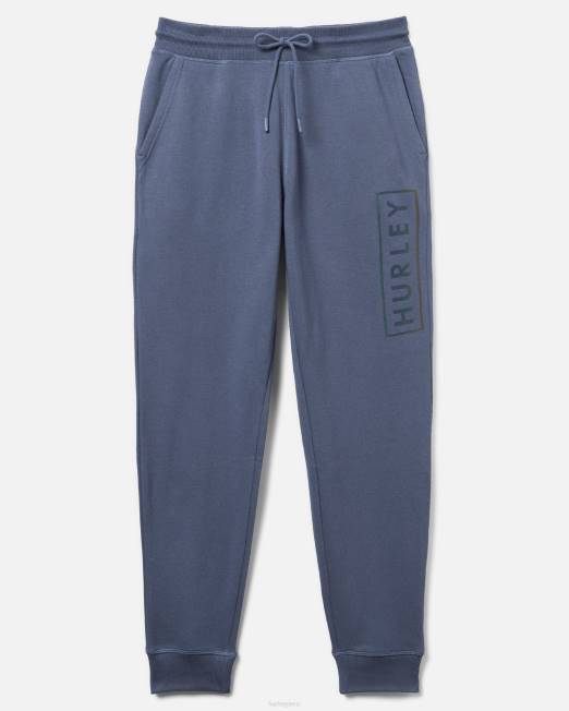 hombres Hurley azul oscuro Existen joggers de felpa de algodón con logo recuadrado y ajuste relajado ropa 8L2D61