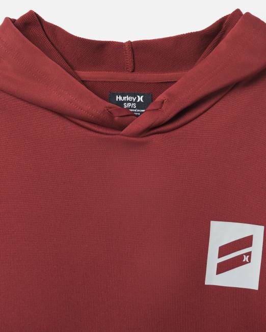 hombres Hurley borgoña existe bootcamp sudadera con capucha de felpa francesa ropa 8L2D41