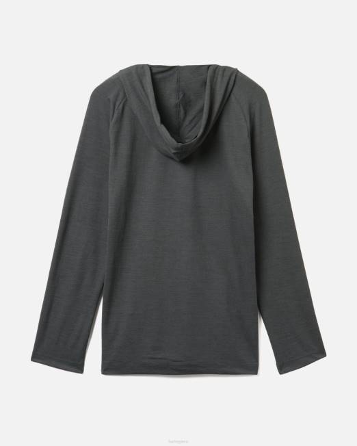 hombres Hurley negro existe camiseta de manga larga con capucha ropa 8L2D321