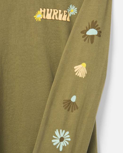 hombres Hurley aceituna manga larga sedona todos los días ropa 8L2D333