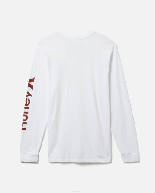 hombres Hurley blanco Todos los días, el único icono de manga larga. ropa 8L2D314