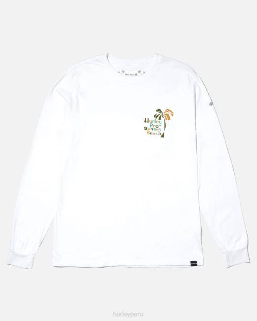 hombres Hurley blanco playeras manga larga pro sunset beach ropa 8L2D404