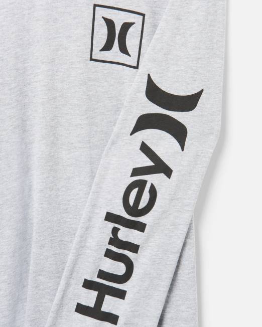 hombres Hurley brezo gris oscuro Todos los días, el único icono de manga larga. ropa 8L2D301