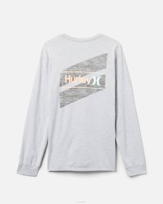 hombres Hurley brezo gris oscuro Todos los días, uno y solo manga larga recortada. ropa 8L2D344