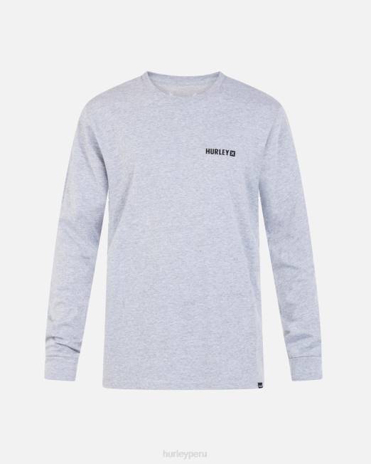 hombres Hurley brezo gris oscuro camiseta de manga larga de la caja todos los días ropa 8L2D70