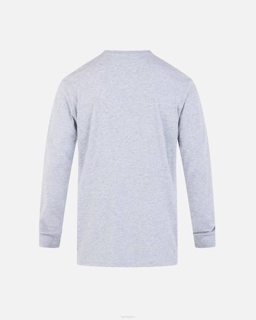 hombres Hurley brezo gris oscuro camiseta de manga larga de la caja todos los días ropa 8L2D70