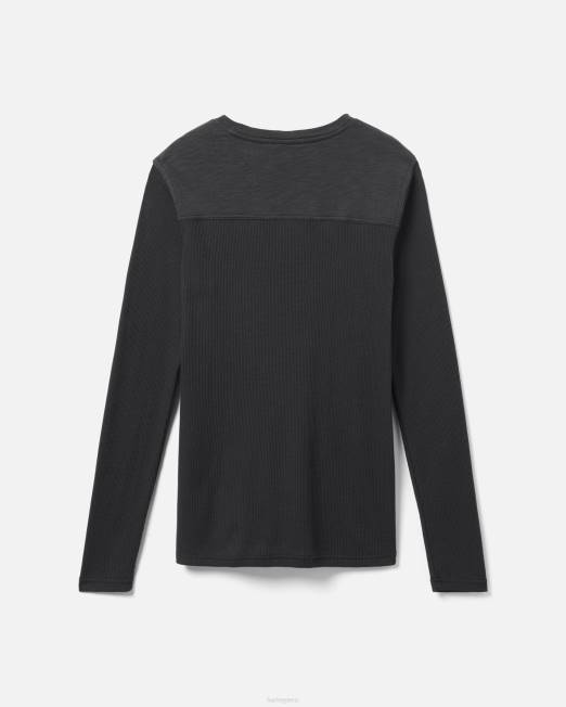 hombres Hurley negro Felton camiseta térmica manga larga ropa 8L2D398