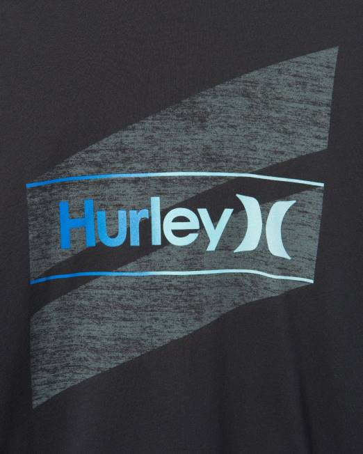 hombres Hurley negro Todos los días, uno y solo manga larga recortada. ropa 8L2D311