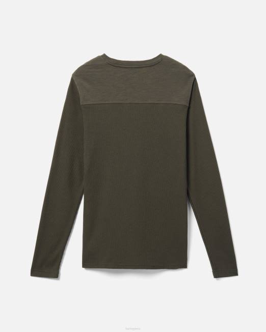 hombres Hurley verde oscuro Felton camiseta térmica manga larga ropa 8L2D388