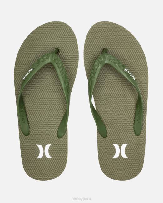 hombres Hurley aceituna sandalias con icono liso zapatos 8L2D88